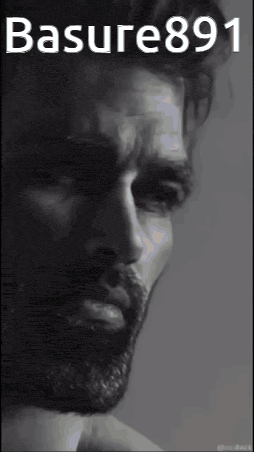 a black and white photo of a man with a beard and the words basure891 on the bottom