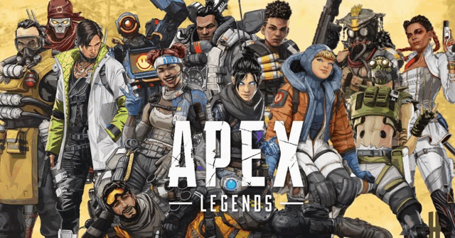 a group of apex legends characters posing for a photo