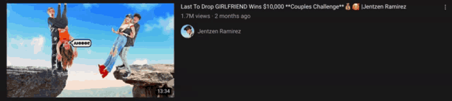 a video titled last to drop girlfriend wins $ 10,000