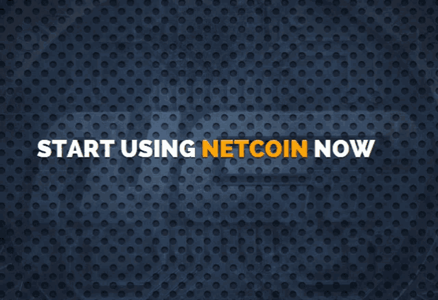 a sign that says " start using netcoin now " on it