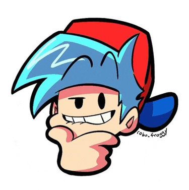 a cartoon drawing of a boy wearing a hat and smiling with his hand on his chin .