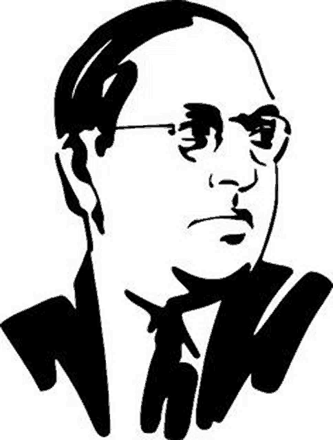 a black and white drawing of a man 's face with glasses and a tie .