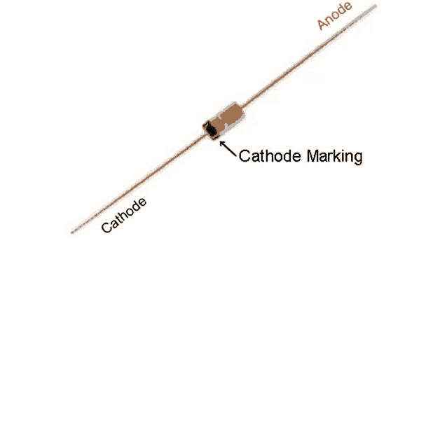 a drawing of a diode with cathode marking on it