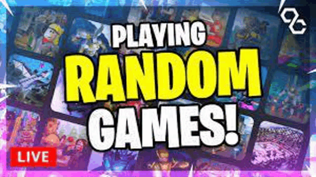 a banner that says `` playing random games ! ``