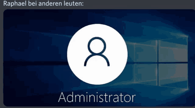 a blue background with a white circle with an outline of a person and the words administrator