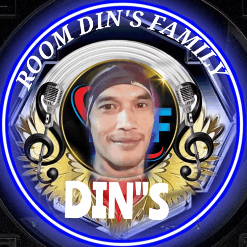 room din 's family din 's logo with a man in the center