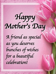 a mother 's day card with pink flowers and the words happy mother 's day