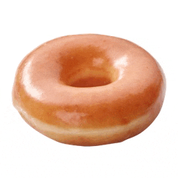 a glazed doughnut with a hole in the middle on a white background