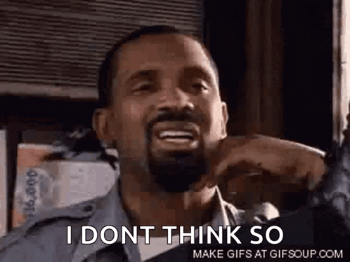 a man with a beard is making a funny face and says `` i dont think so '' .