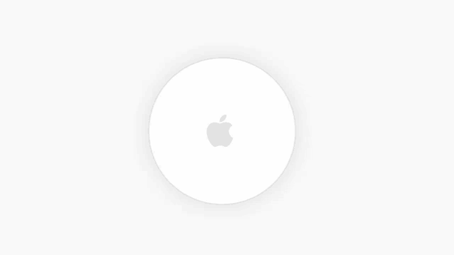 a white circle with an apple logo on it .