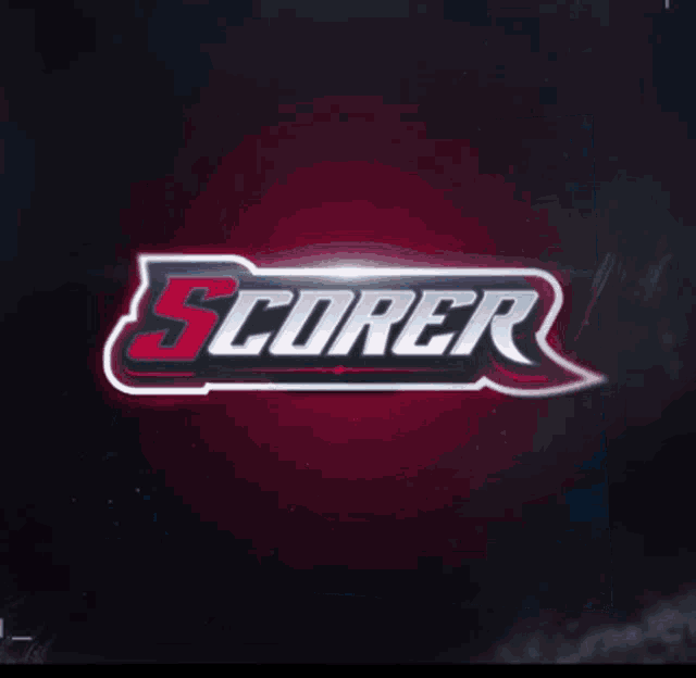 a scorer logo that is red and white