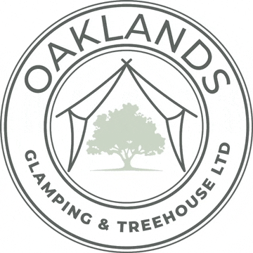 the logo for oaklands glamping & treehouse ltd