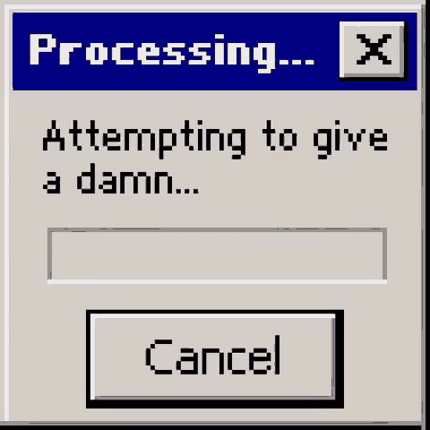 a computer screen displays a message that says processing failed damn not given