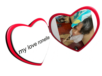 a heart shaped mirror says my love ronelle