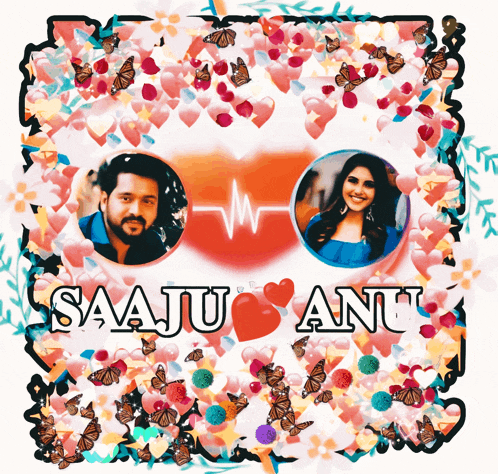 a picture of a man and a woman with the names saaju and anu