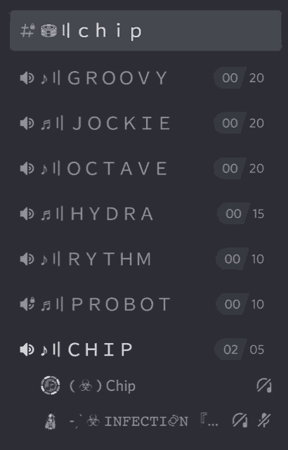a screenshot of a playlist with the word chip at the top of it
