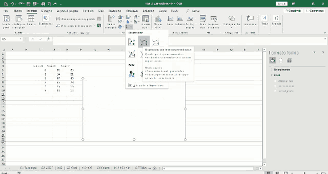 a computer screen shows a graph and a window that says " progettazione " on it