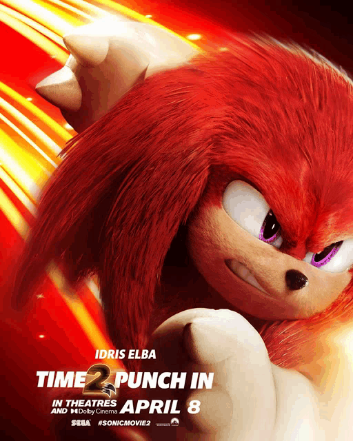 a poster for the movie sonic the hedgehog 2 shows knuckles