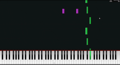 a computer screen shows a piano keyboard with a colorful pattern on it