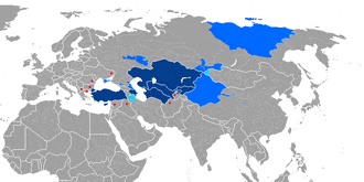 a map of the world shows a few countries in blue