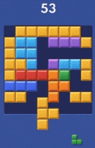 a tetris game with the number 53 in the upper right corner