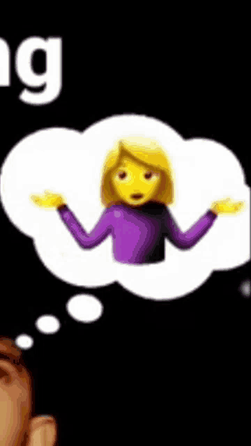 a woman with a yellow face is thinking about something