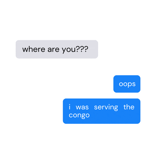 a text message from someone asking where are you