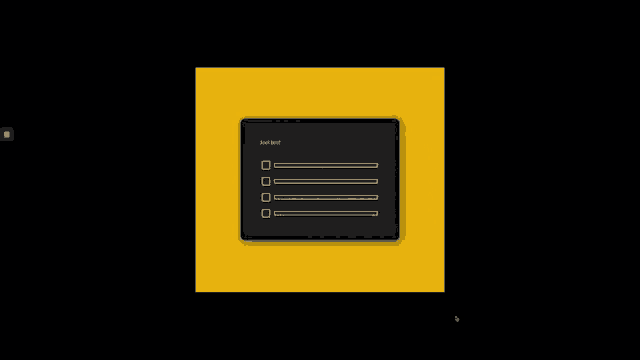 a black screen with a yellow box that says pass