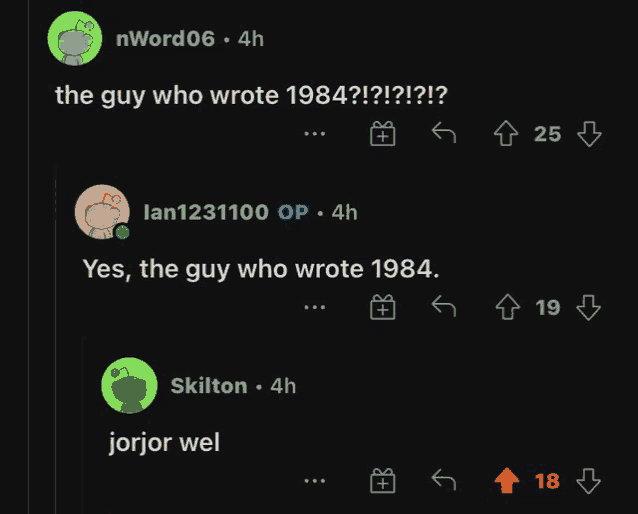 a screenshot of a reddit post that says jorjor wel