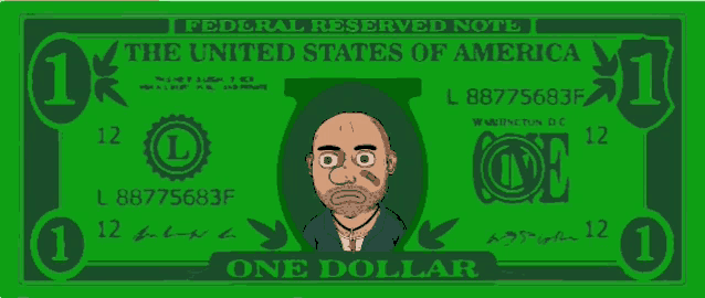 a green one dollar bill from the united states