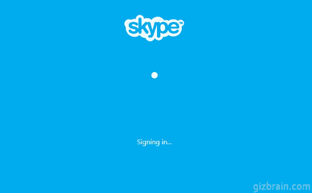 a blue background with the skype logo and a white circle in the middle