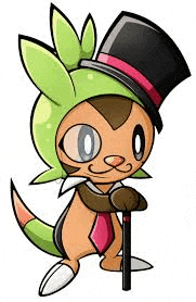 a cartoon drawing of a pokemon wearing a top hat and tie .