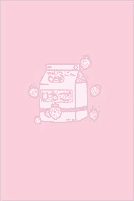 a pink background with a carton of strawberry milk and strawberries .