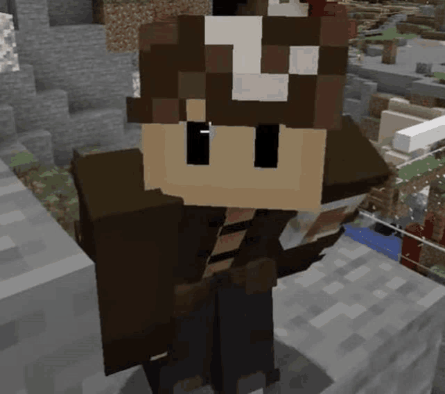 a close up of a minecraft character wearing a hat and sunglasses .