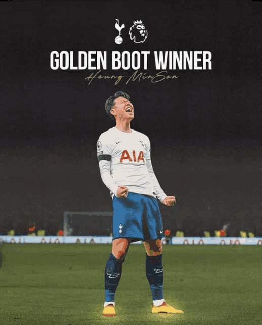 a poster of a soccer player with the words golden boot winner on it