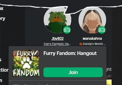 a screenshot of a furry fandom hangout with two people .