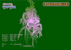 a green screen shows a drawing of a crab and the date 01/17/1991