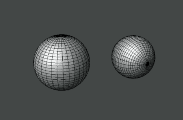 a 3d model of a curved surface with a grid pattern