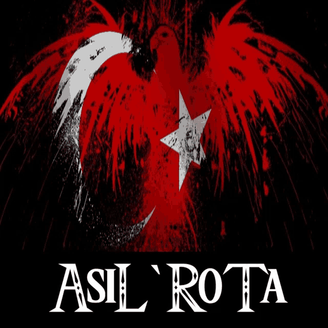 a poster with a bird and a crescent moon with the words asli rota below it