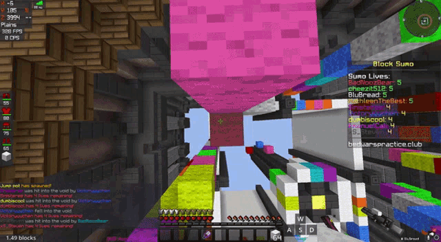 a screenshot of a game called block sumo with a pink block in the middle
