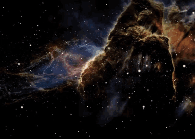 a painting of a nebula in space with stars