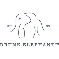 a line drawing of an elephant with the words drunk elephant written below it .