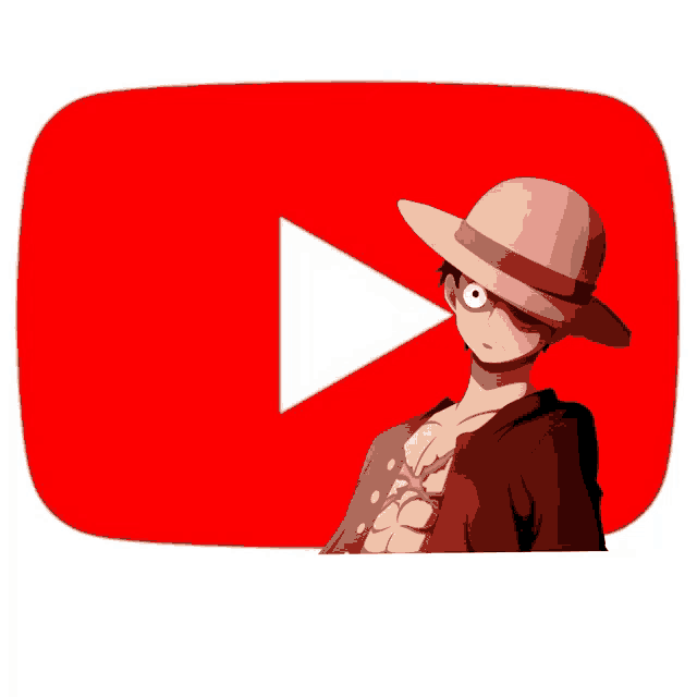 a red youtube icon with a man in a hat