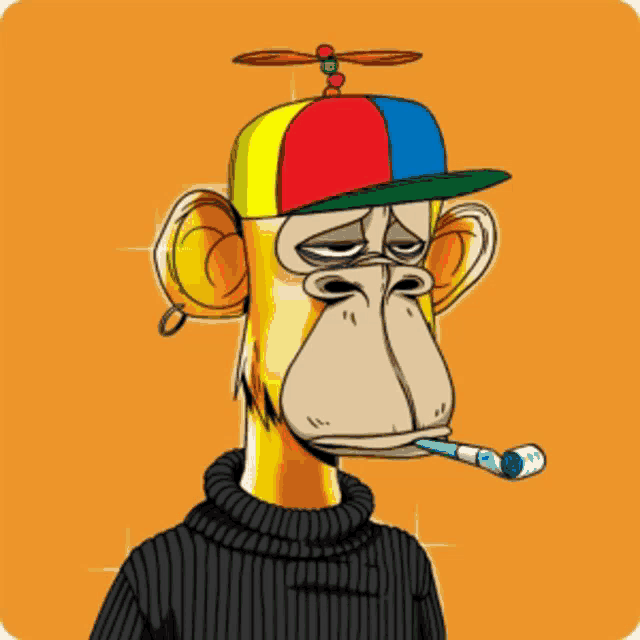 a cartoon of a monkey wearing a hat and sweater