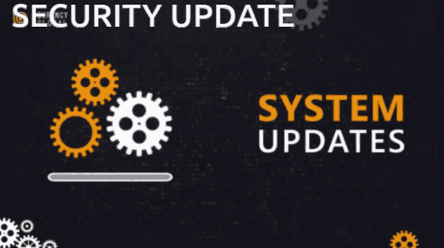 a black background with the words security update system updates