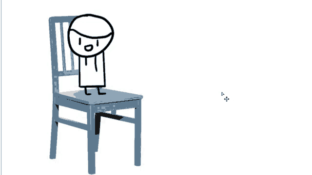 a black and white drawing of a person sitting on a blue chair with 101 on their face