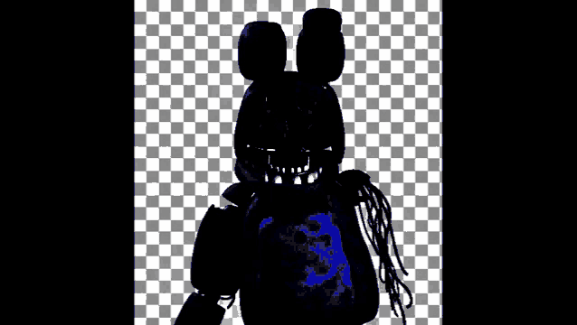 a silhouette of bonnie from five nights at freddy 's on a checkered background