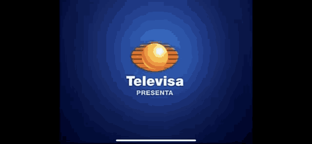 a blue background with the televisiona presenta logo