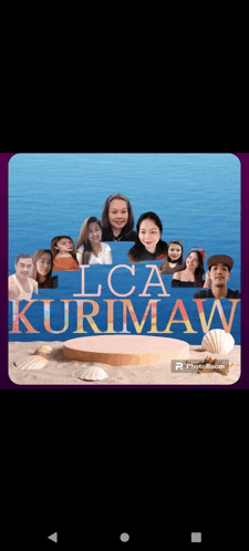 a group of people standing in front of a sign that says lca kurimaw .