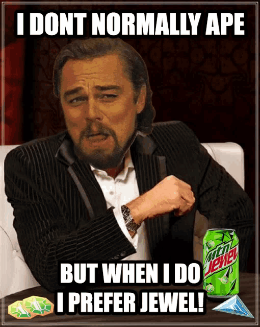 a leonardo dicaprio meme with a can of mountain dew